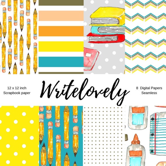 10 Paris Inspired Digital Watercolor papers Hand Painted Watercolor Scrapbook Papers.