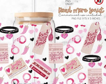 Wrap de coupe en verre charbonné, 16 oz charbonné amateur de livres PNG, Wrap de verre charbonné, charbon Romance peut emballer, emballage d'amoureux de livre