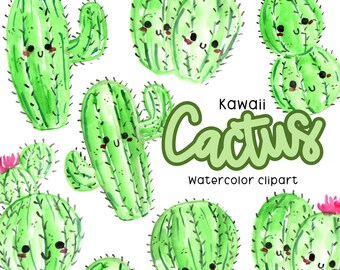 watercolor clipart - cute cactus clipart  - plant clip art - cactus graphics  commercial use