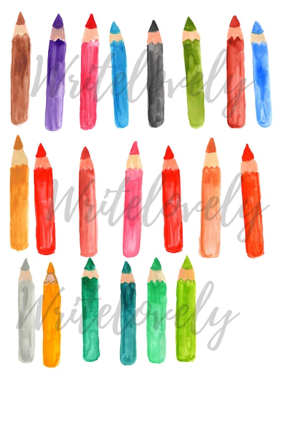 Watercolor Colored Pencils Clipart, Watercolor School Clipart, Watercolor  Clipart, Art Supplies Clipart, Pencils Clipart, PNG (Instant Download) 