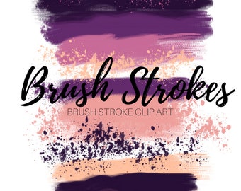 pink brush strokes - Brush stroke clip art -ink splatter clip art - ink clip art - Commercial use