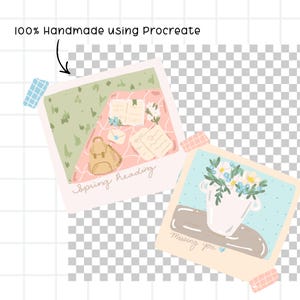 Spring Cottage Core clipart, pastel lente clipart bundel, coquette png digitale download afbeelding 4