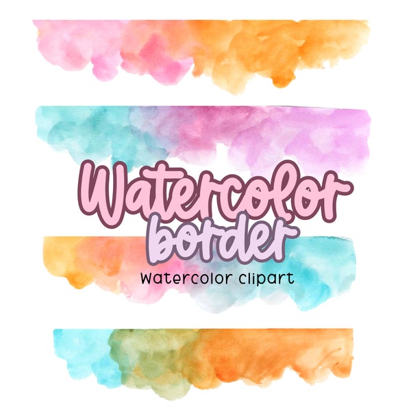 watercolor border clip art - paint splatter divider - commercial use