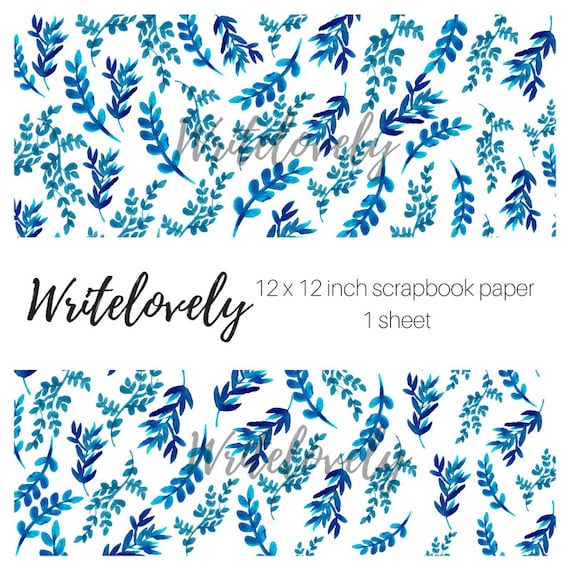 Blue Vintage Scrapbook Paper Floral Paper digital Paper | Etsy