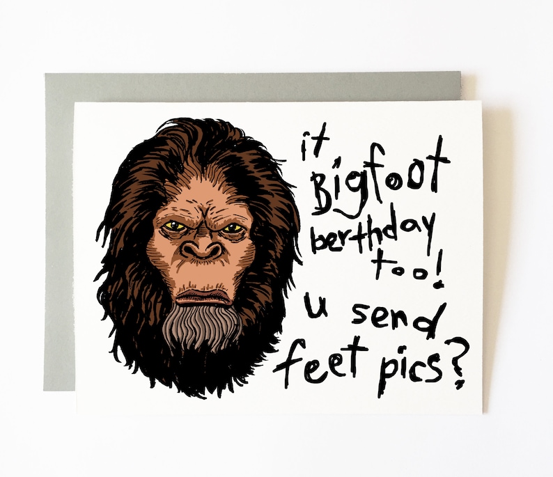 Bigfoot birthday card Etsy