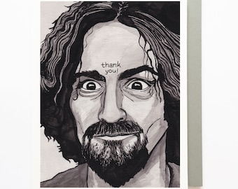 charles manson thank you card