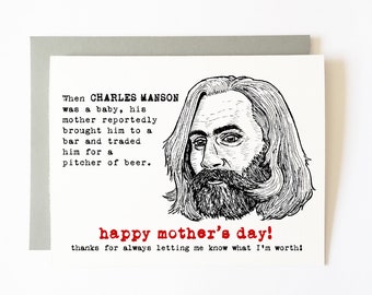 charles manson mother's day card