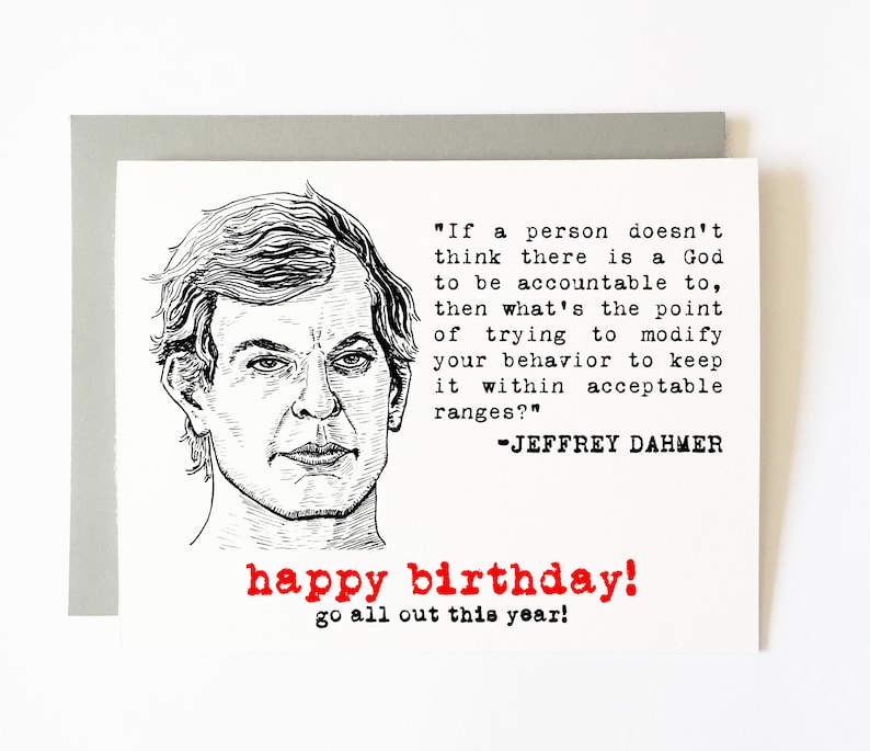 Jeffrey Dahmer Birthday Card Etsy