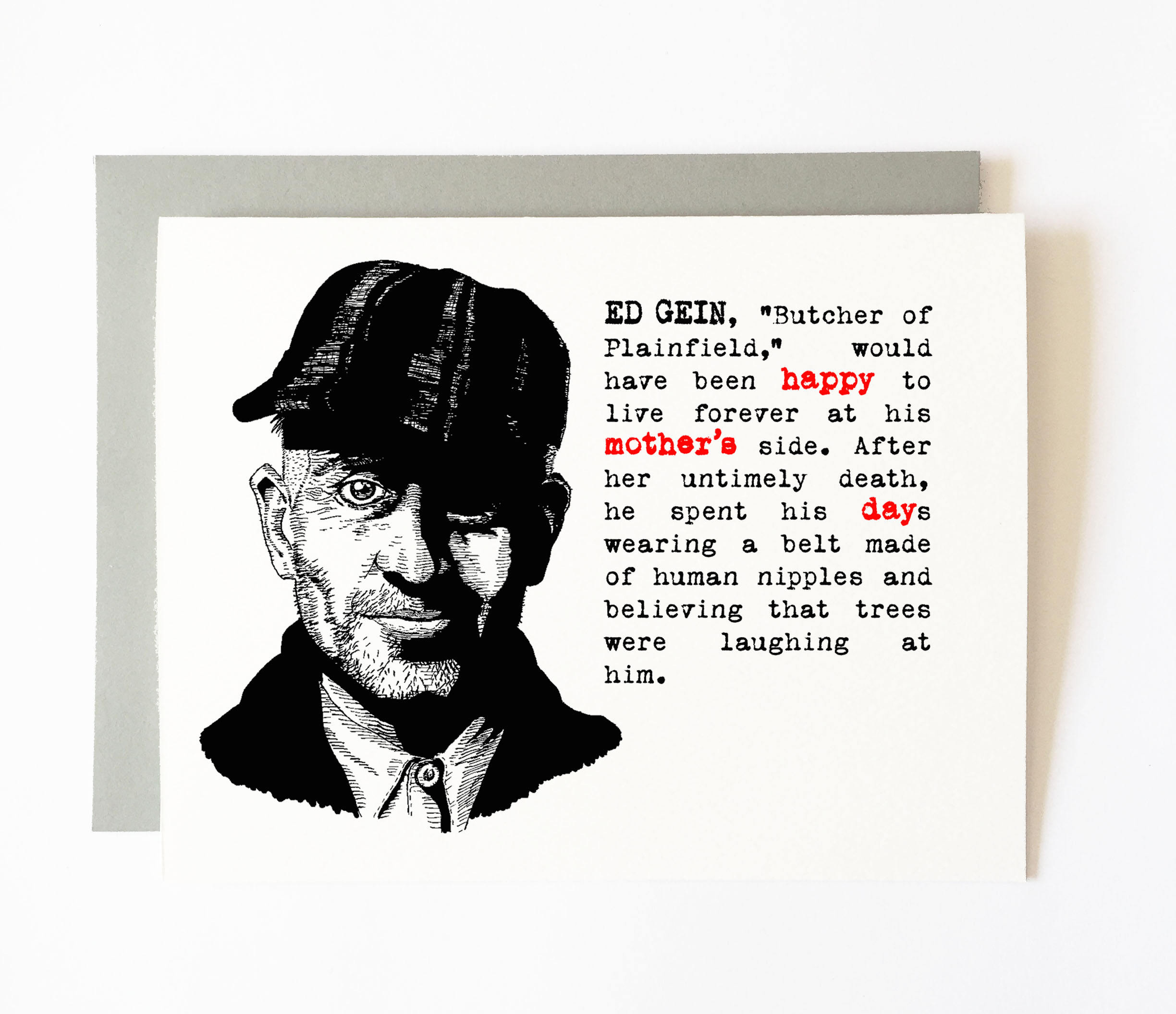 ed gein mother's day card