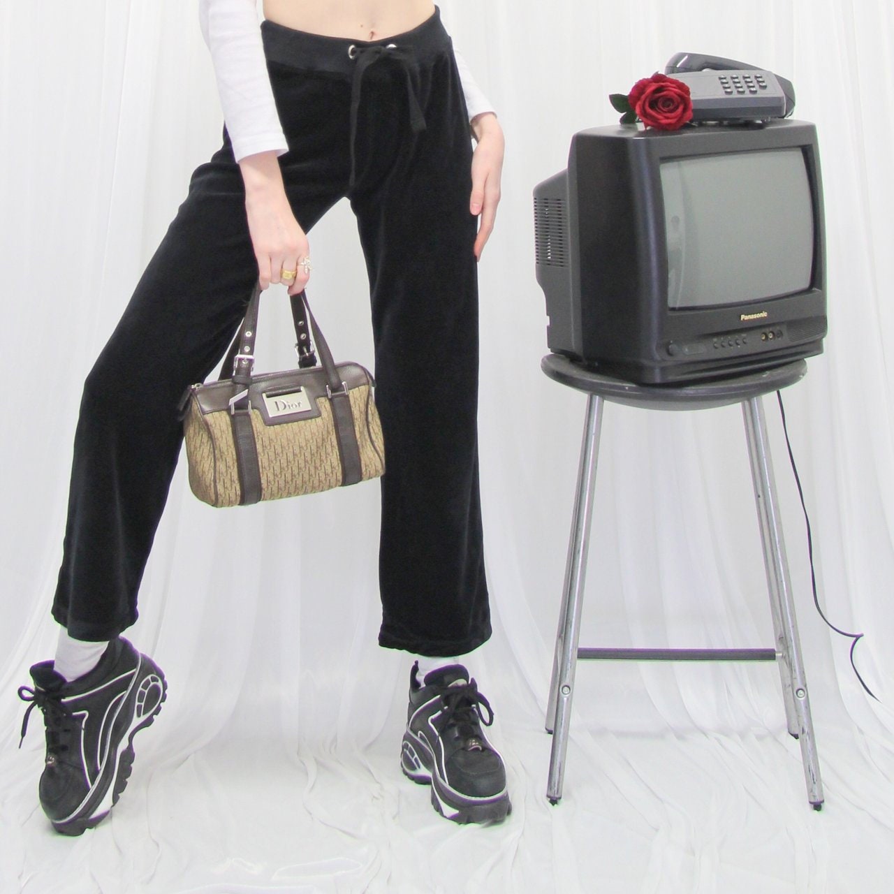 black straight leg tracksuit bottoms