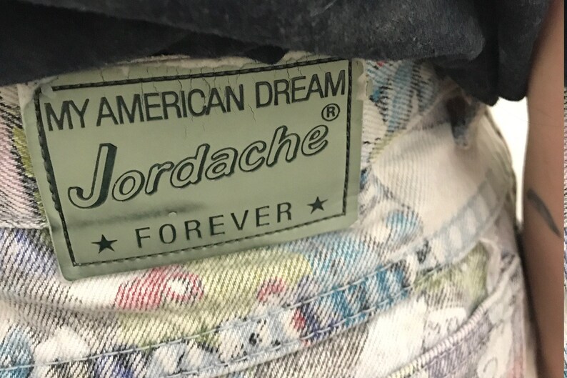 Vintage 1980s Jordache Denim Mini Skirt Comic Book Print Archie Theme Sz 11 Punk New Wave Groovy Mod Goth Rocker
