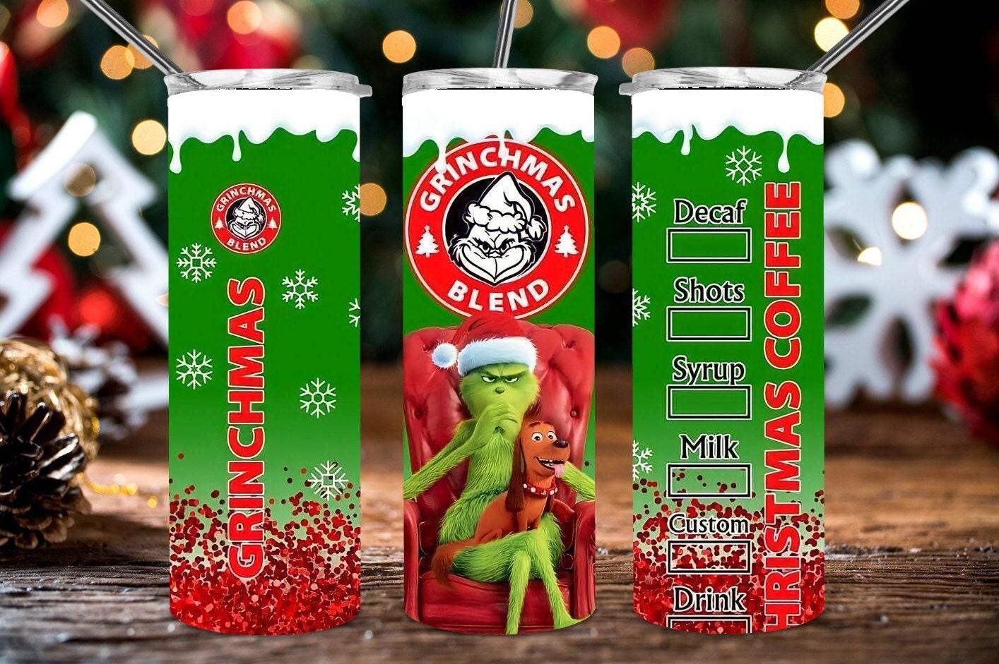 Grinch Christmas 40Oz Tumbler Merry Grinchmas Holiday Version Red