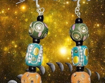 Stylish Handmade SciFi Earrings • Boho Comet Dangles • Stylish Cosplay