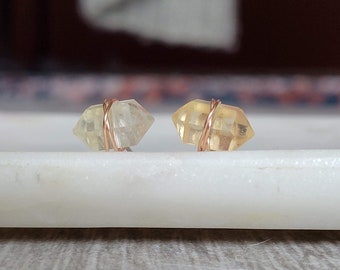 Citrine Studs, November Birthstone, Mother's Day Gifts for Her, Statement Jewelry, Herkimer Shaped Ethically Sourced Crystals, Cute Earrings
