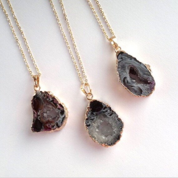druzy quartz jewelry