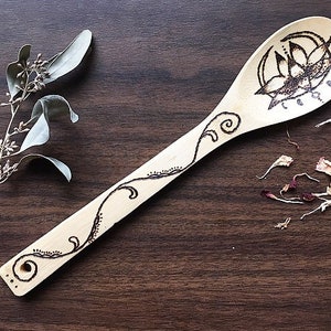 Kitchen witch spoon, kitchen witch decor, kitchen witch spoon, custom kitchen spoon, wooden spoon, custom spoon, wedding gift, samhain witch
