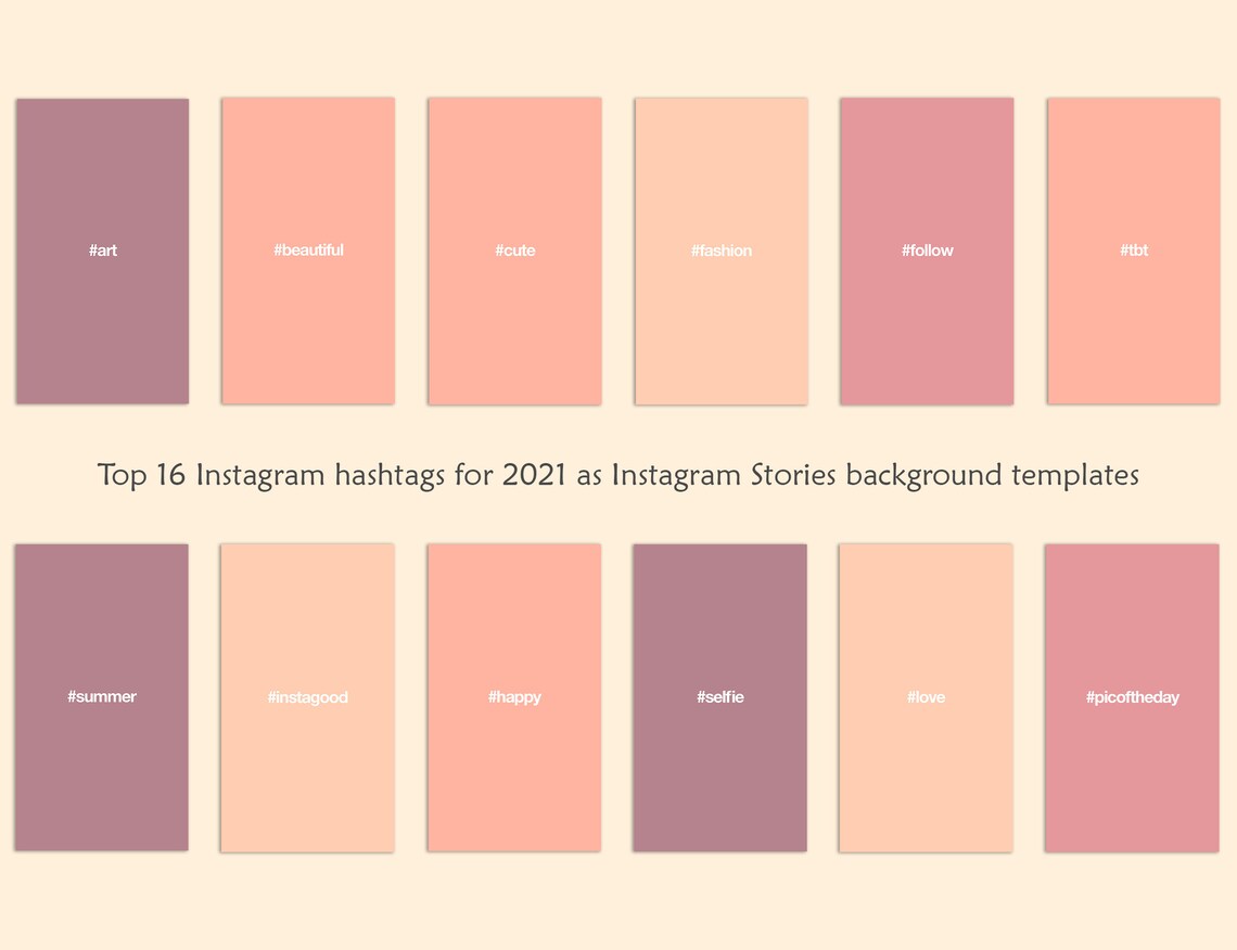 Top 16 Most Popular Instagram Hashtags 2021 Template Etsy
