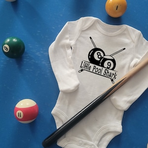 Daddy&#39;s Pool Shark in Training Baby Bodysuit Pool Shark, Billiard, Pool Table, Billiard Baby Gift, Pool Player, Future Pool Player,
