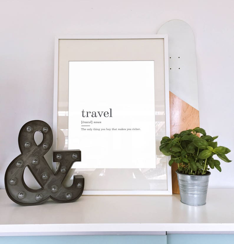 Travel Definition, Printable Wall Art, Travel Print, Travel Poster, Travel Quote, Travel Printable, Travel Lover Gift, Travel Wall Art image 6