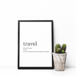 Travel Definition, Printable Wall Art, Travel Print, Travel Poster, Travel Quote, Travel Printable, Travel Lover Gift, Travel Wall Art image 7