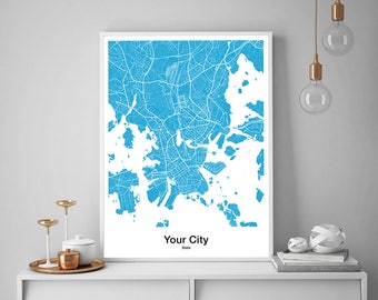 Custom City Map, Custom Map Print, Custom Map, City Map Print, Map Printable, Map, Map Print, Custom Street Map, Map Poster, City Map, Gift