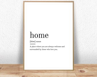 Home Definition, Printable Wall Art, Home Print, Home Poster, Funny Home Quote, Home Printable, Home Lover Gift, Home Wall Art, Wall Decor