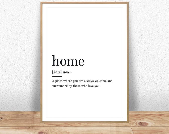 Home Definition Printable Wall Art Home Print Home Poster - Etsy