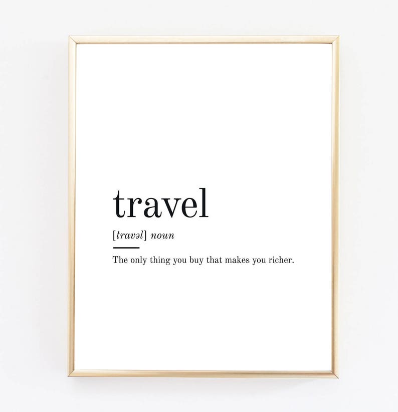 Travel Definition, Printable Wall Art, Travel Print, Travel Poster, Travel Quote, Travel Printable, Travel Lover Gift, Travel Wall Art image 2