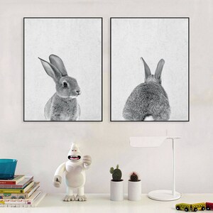 Rabbit Print, Nursery Animal Print, Nursery Animals, Bunny Tail Print, Nursery Printable, Nursery Art Print, Woodlands Nursery, Rabbit Tail image 8