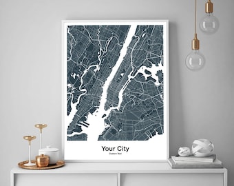 Benutzerdefinierte Stadt karte, benutzerdefinierte Karte Druck, Benutzerdefinierte Karte, Stadt karte druckbar, Karte druckbar, Karte Druck, Custom Street Map, Karte Poster, Stadtplan, Geschenk