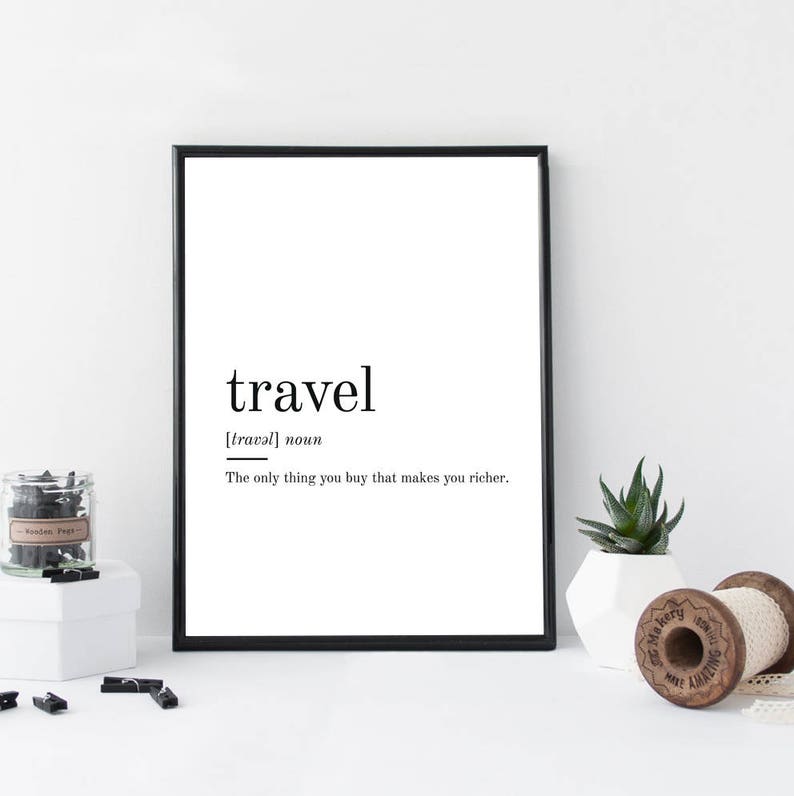 Travel Definition, Printable Wall Art, Travel Print, Travel Poster, Travel Quote, Travel Printable, Travel Lover Gift, Travel Wall Art image 4