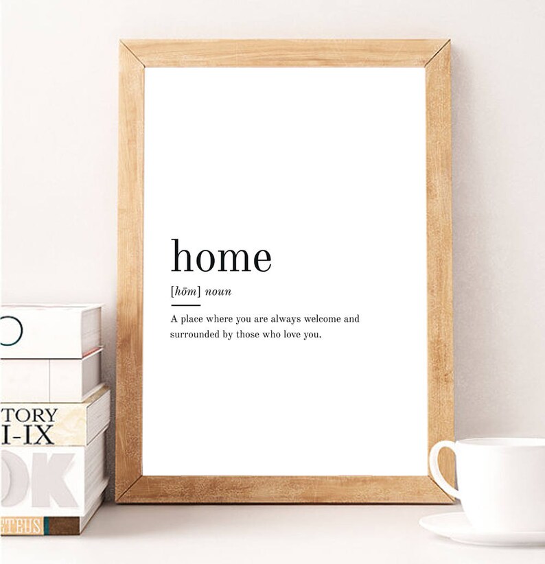 Home Definition Printable Wall Art Home Print Home Poster Etsy