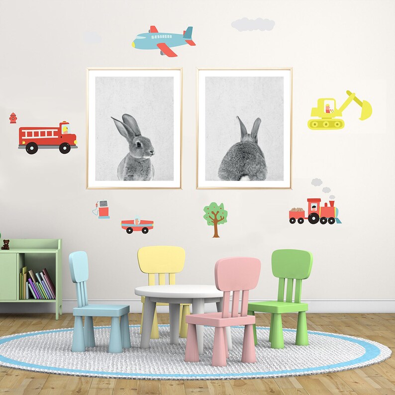 Rabbit Print, Nursery Animal Print, Nursery Animals, Bunny Tail Print, Nursery Printable, Nursery Art Print, Woodlands Nursery, Rabbit Tail image 6