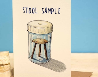 Stool Sample Card - Funny Get Well Soon Card - Card For a Doctor Or Nurse