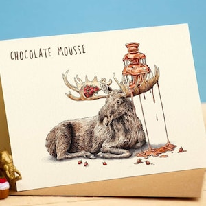 Chocolate Mousse Card - Chocolate Card - Moose Card - Chef Birthday Card