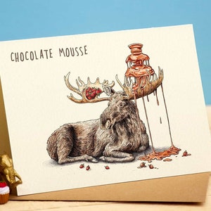 Chocolate Mousse Card - Chocolate Card - Moose Card - Chef Birthday Card