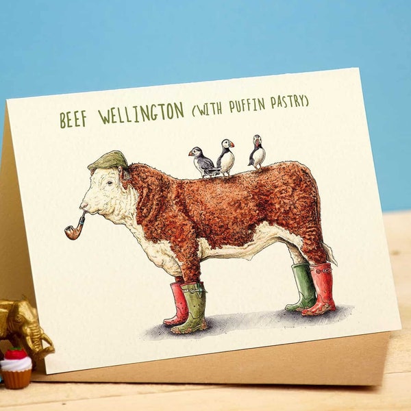 Beef Wellington Card - Cow Card - Chef Birthday Card