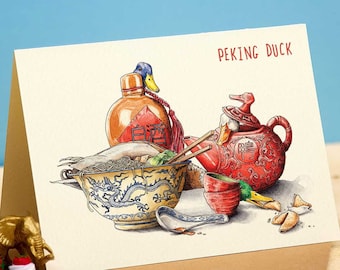 Peking Duck Card - Food Pun Card - Funny Duck