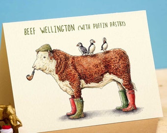 Beef Wellington Card - Cow Card - Chef Birthday Card