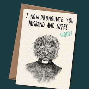 Carte mari et woof - carte de mariage chien - carte Mr et Mme - carte Cockapoo