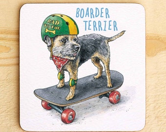 Boarder Terrier Coasters Set - Dog Coasters