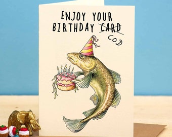 Birthday Cod Card - Fish Birthday Card - Joke Card