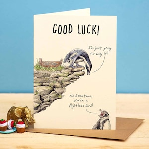 Flightless Bird - Funny Good Luck Card - Exam Good Luck Card - Dad Joke Card