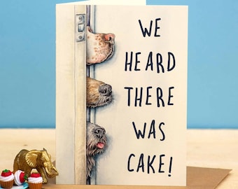 Dog Birthday Cake Card - Dog Birthday Card -  Card From The Dog