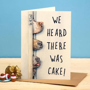 Dog Birthday Cake Card - Dog Birthday Card -  Card From The Dog