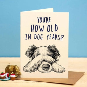 Dog Years Card - Dog Birthday Card - Dog Lover Card - Rude Birthday Card