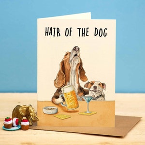 "Haare der Hunde Karte - ""Hund Geburtstagskarte"" - Lustige Hunde Karte."