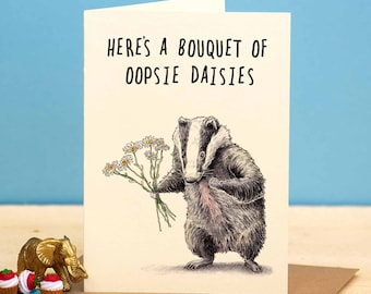 Oopsie Daisies Card - Sorry Card - Apology Card - Condolence Card - Oops Card