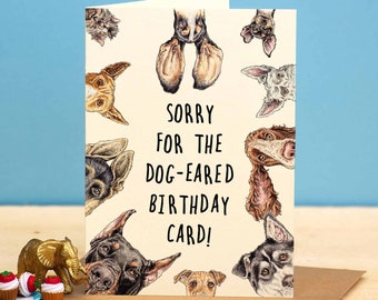 Dog Eared Card - Dog Birthday Card - Funny Dog Card - Dog Lover Card