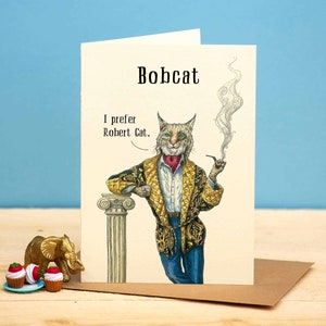 Lynx roux - carte drôle de chat - carte de chat mignon - jeux de mots